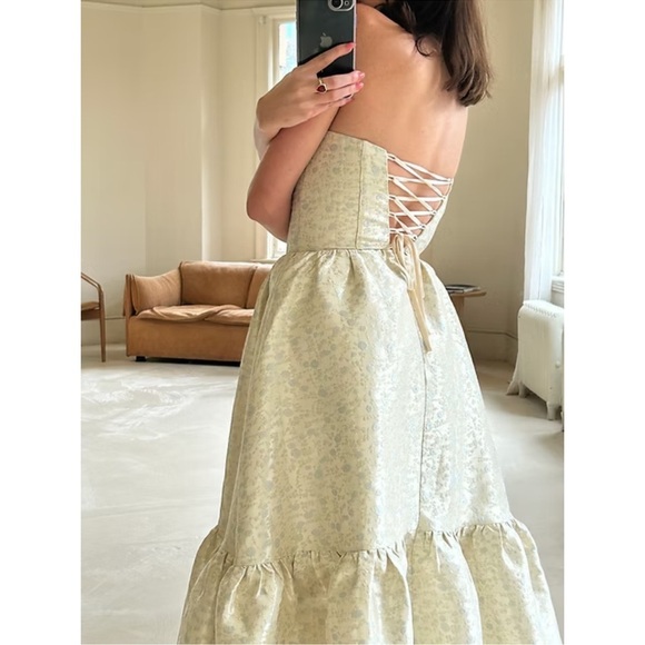 V. Chapman Virginia Tiered Strapless Corset Midi Dress bridal size 4 - Picture 3 of 16